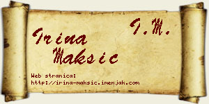 Irina Maksić vizit kartica